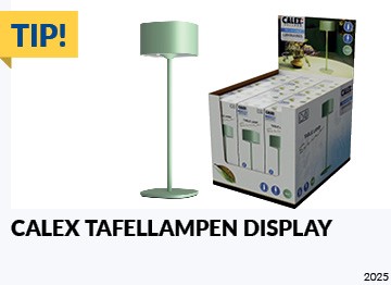 Calex tafellampen display Serino groen